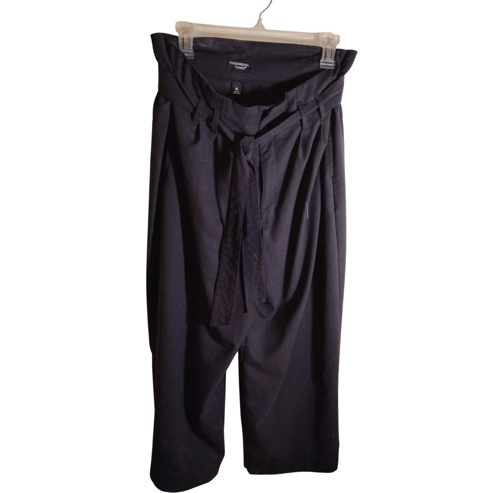 Fundamental Things Plus Size Tie Front Black Pants Size 16